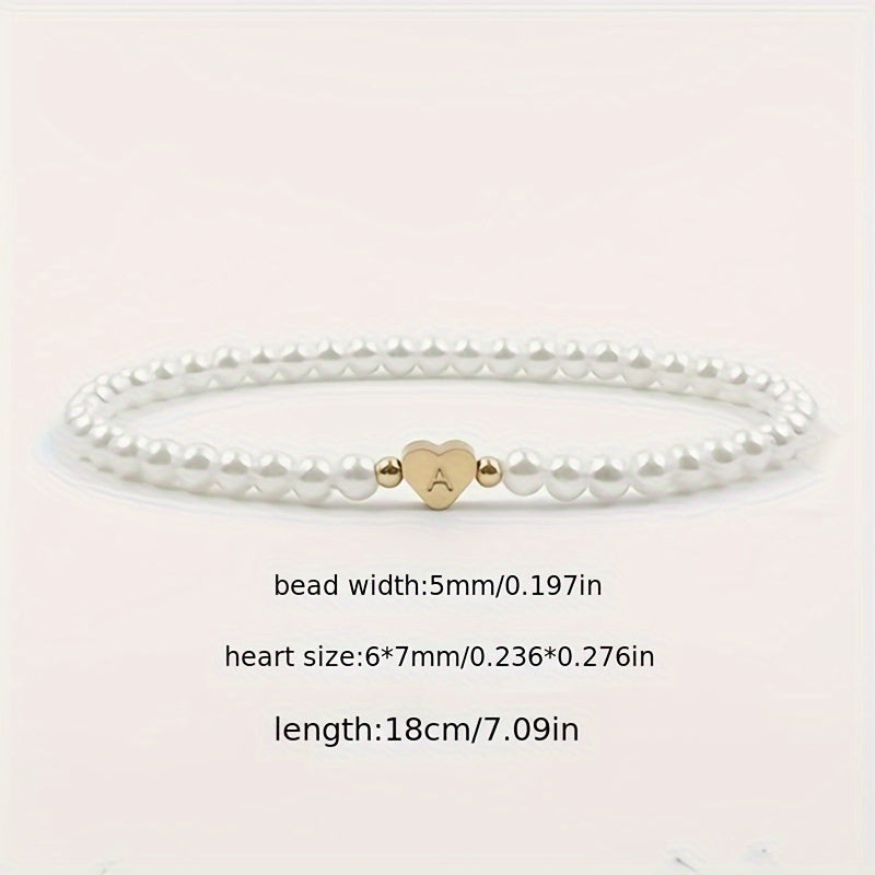 Bracelet Élégant avec Initiale en Forme de Cœur (A–Z)
