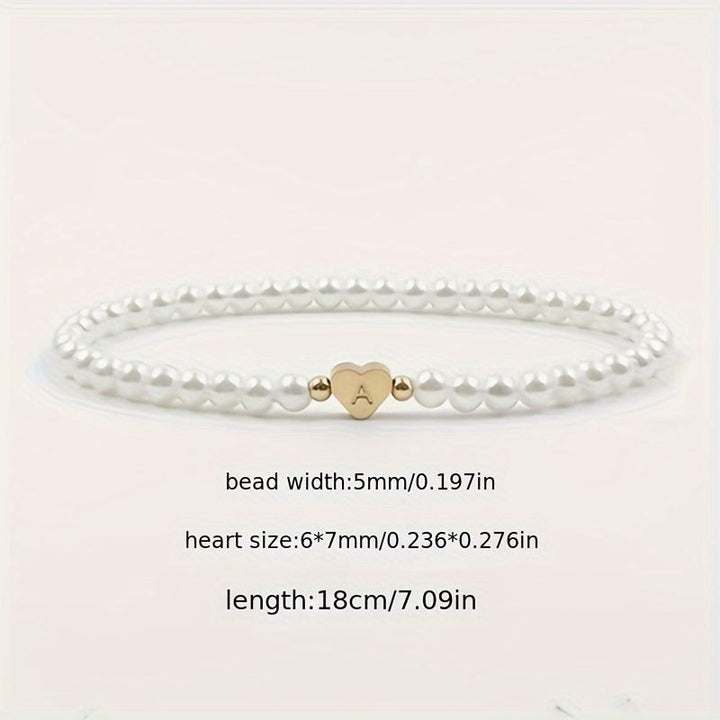 Bracelet Élégant avec Initiale en Forme de Cœur (A–Z)
