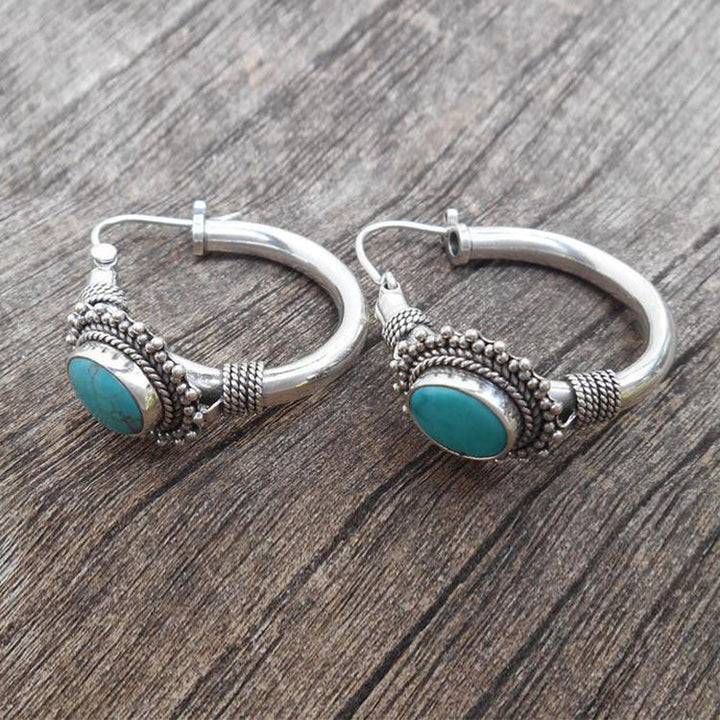 Élégantes boucles d'oreilles en argent sterling ornées de turquoise
