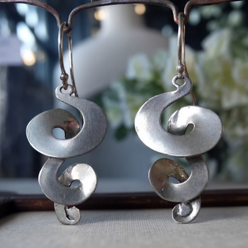 Boucles d'oreilles Vintage en Argent Spiraloorbellen