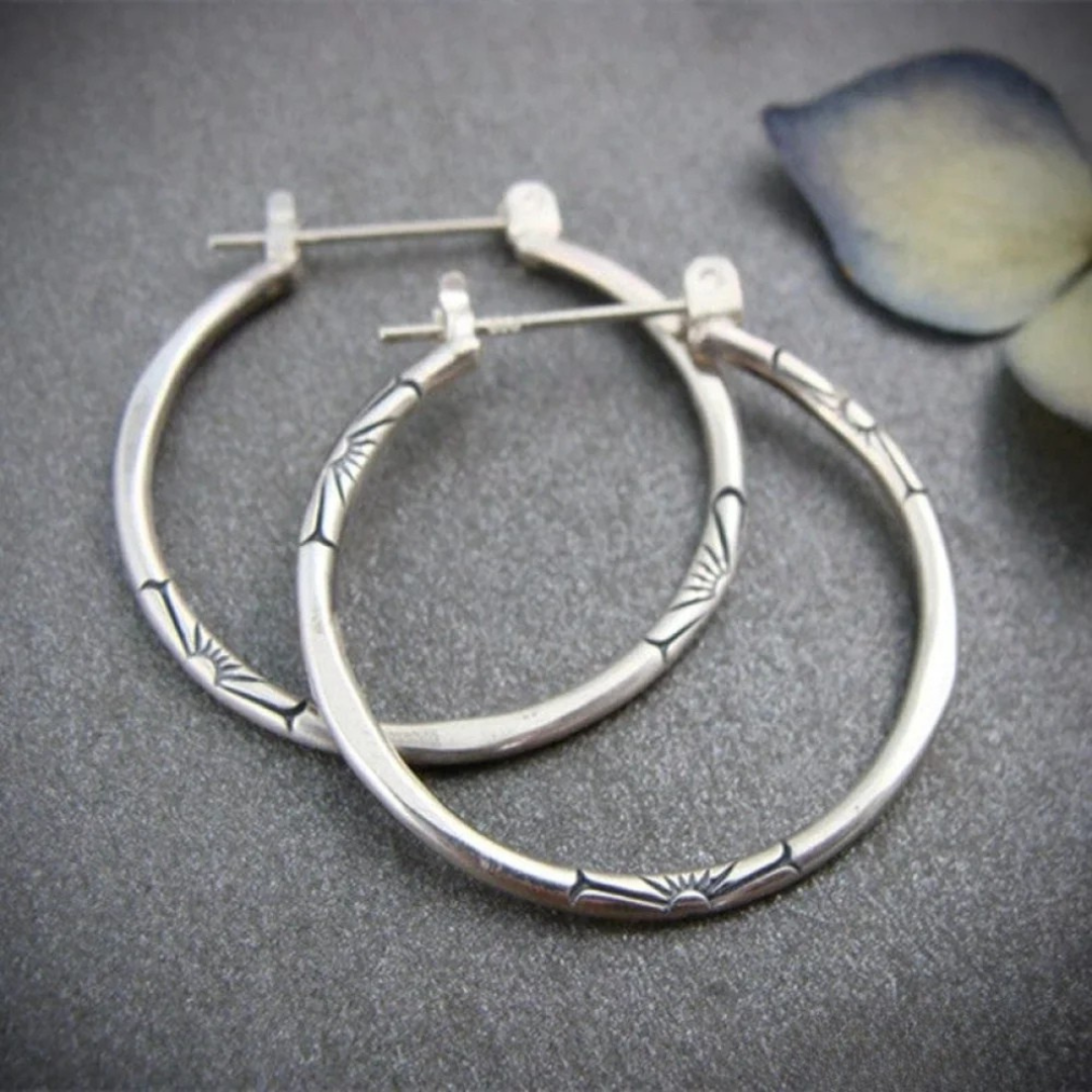 Classiques Boucles d'Oreilles Créoles en Argent