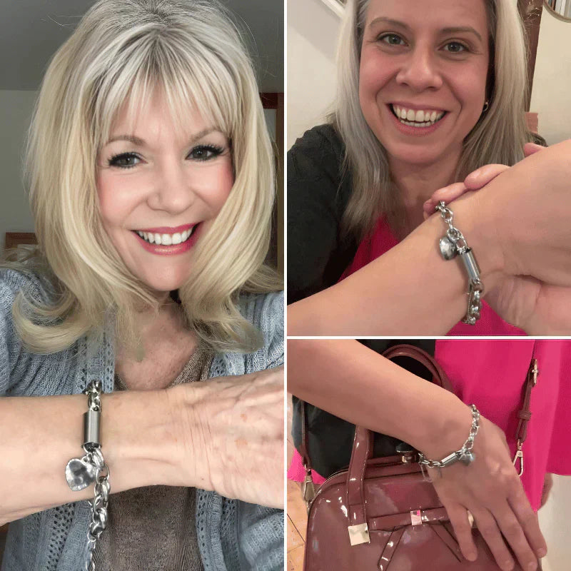 Bracelet en or épais en forme de cœur
