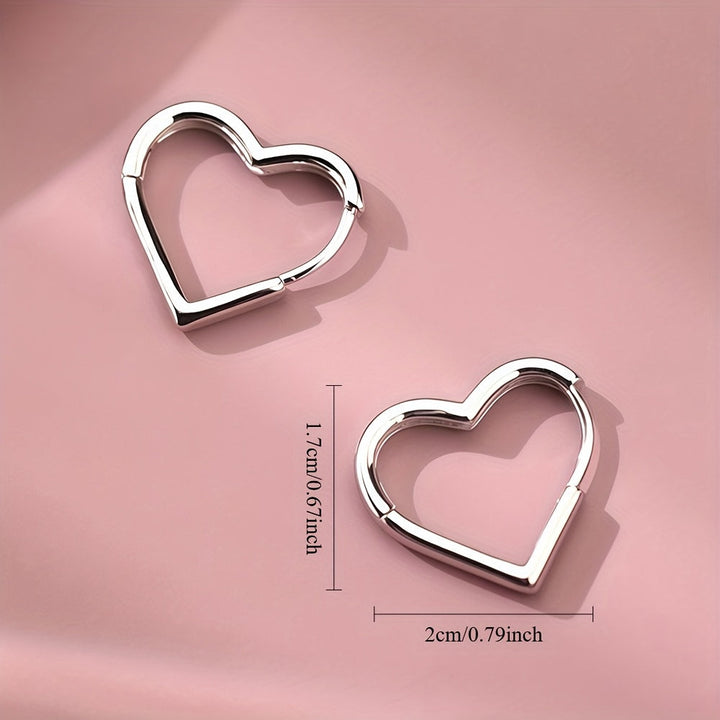 Boucles d'oreilles en cœur en acier inoxydable doré