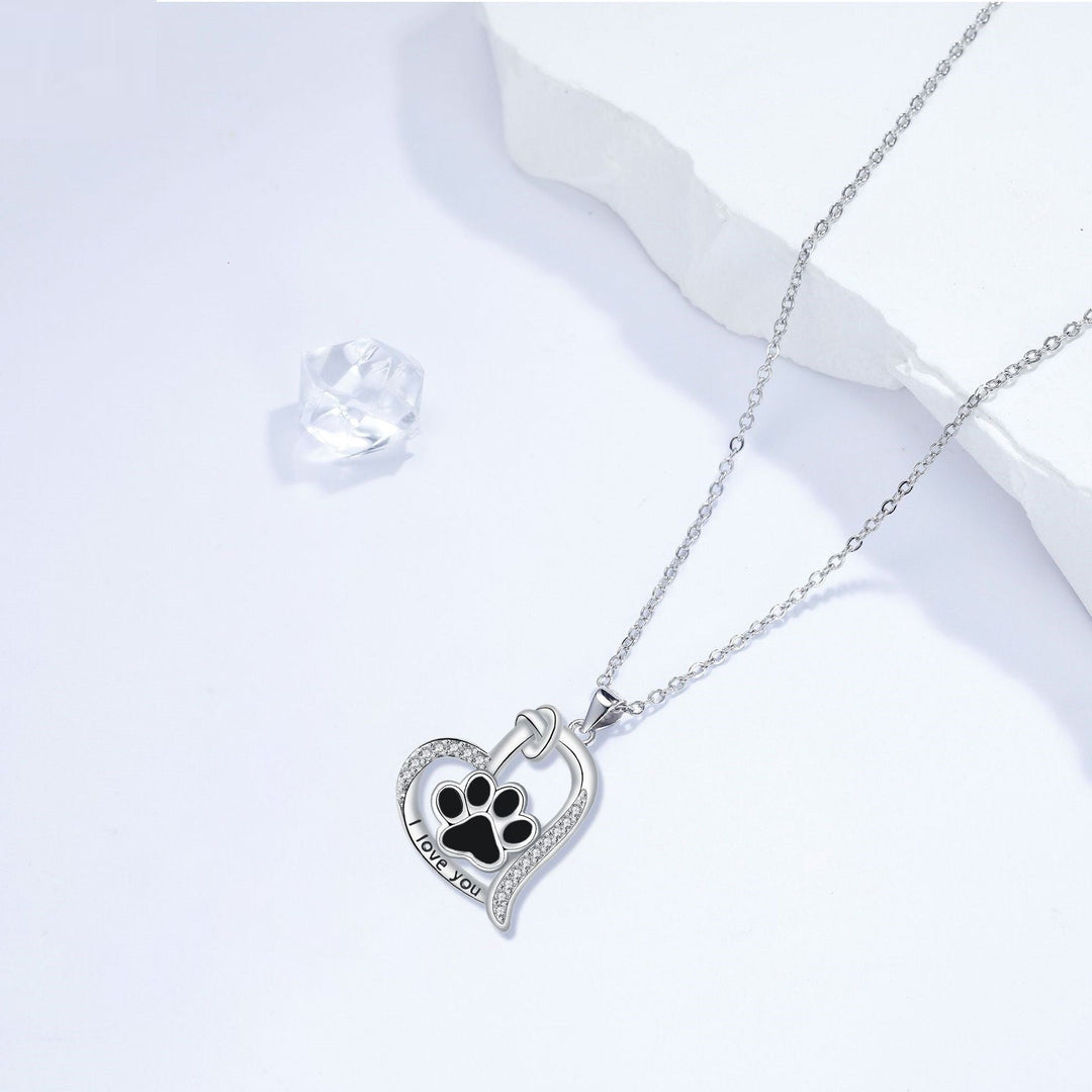 Collier avec Pendentif en Forme d'Empreinte de Patte