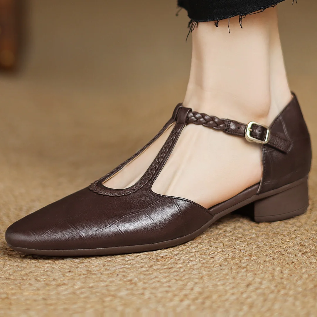 Mary Janes en cuir