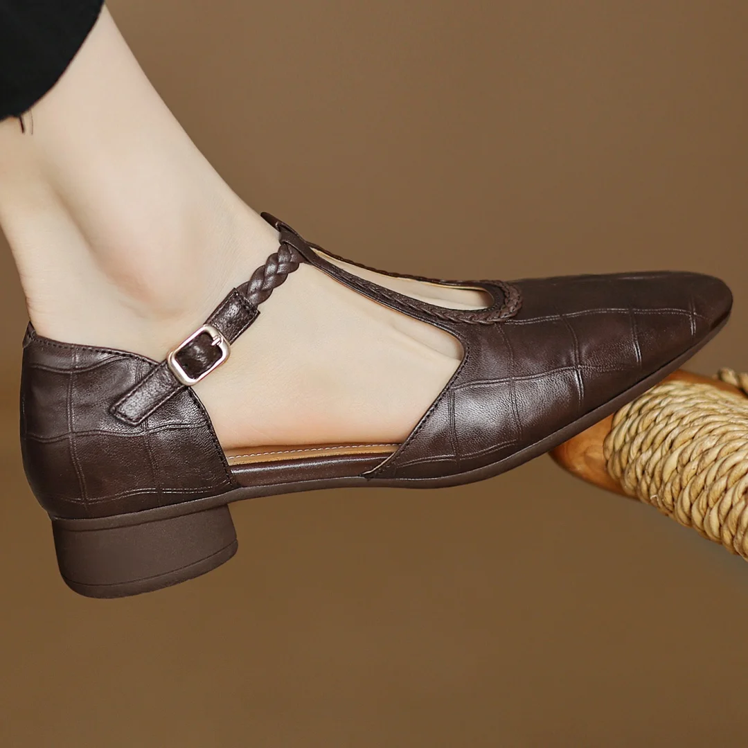 Mary Janes en cuir