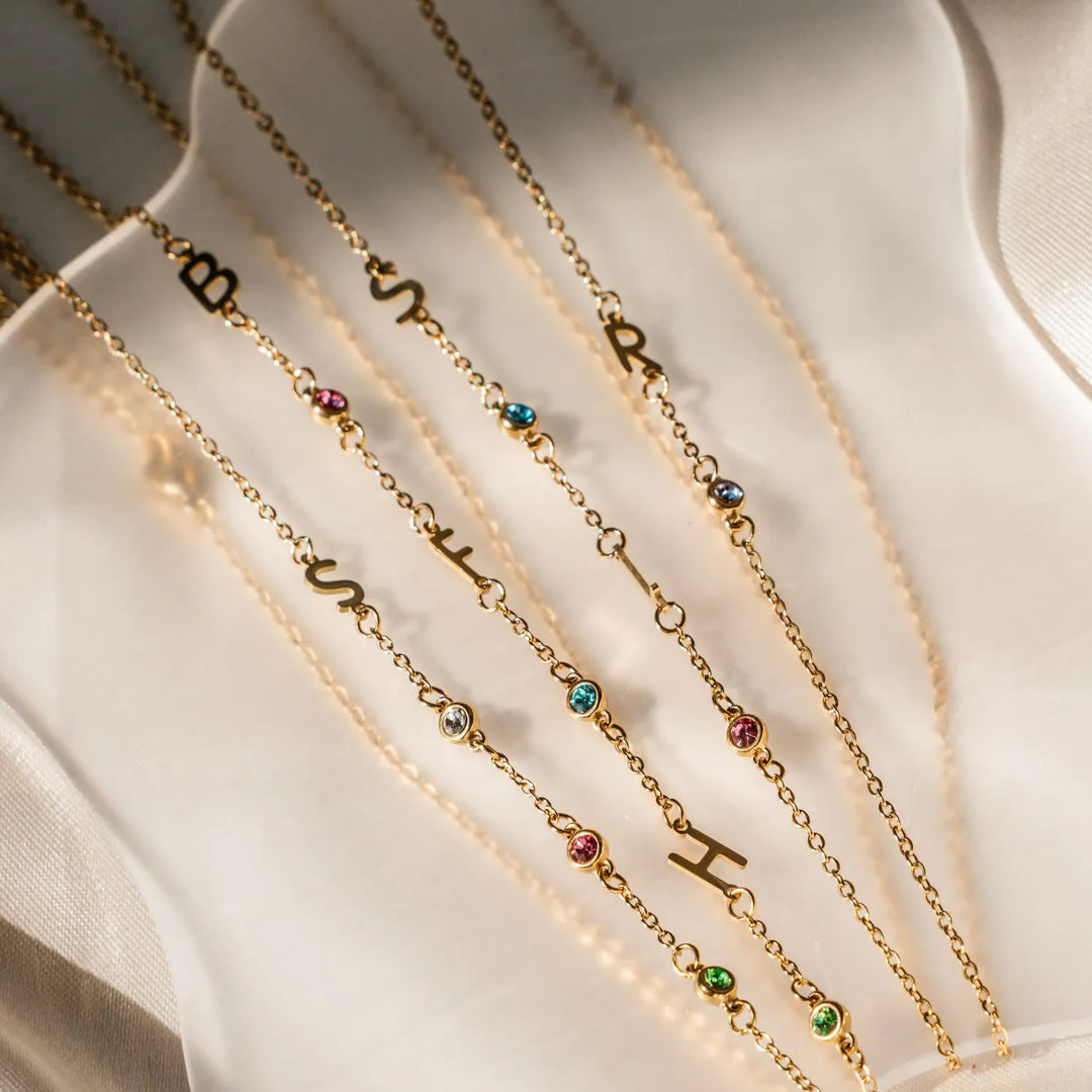 Collier personnalisé pour femmes avec gemme de naissance