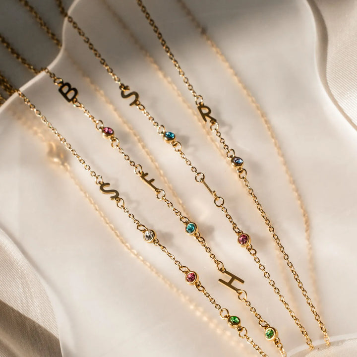 Collier personnalisé pour femmes avec gemme de naissance