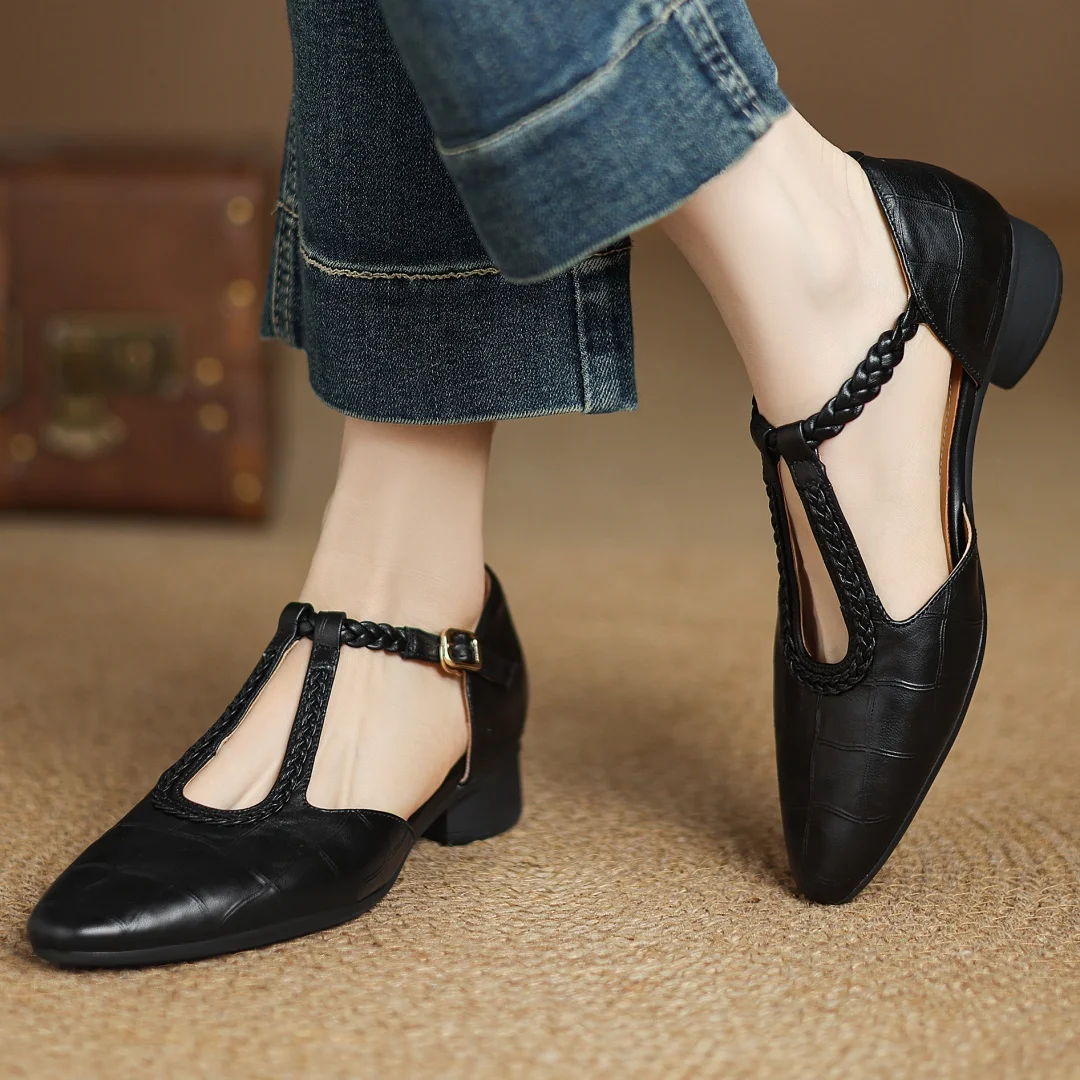 Mary Janes en cuir