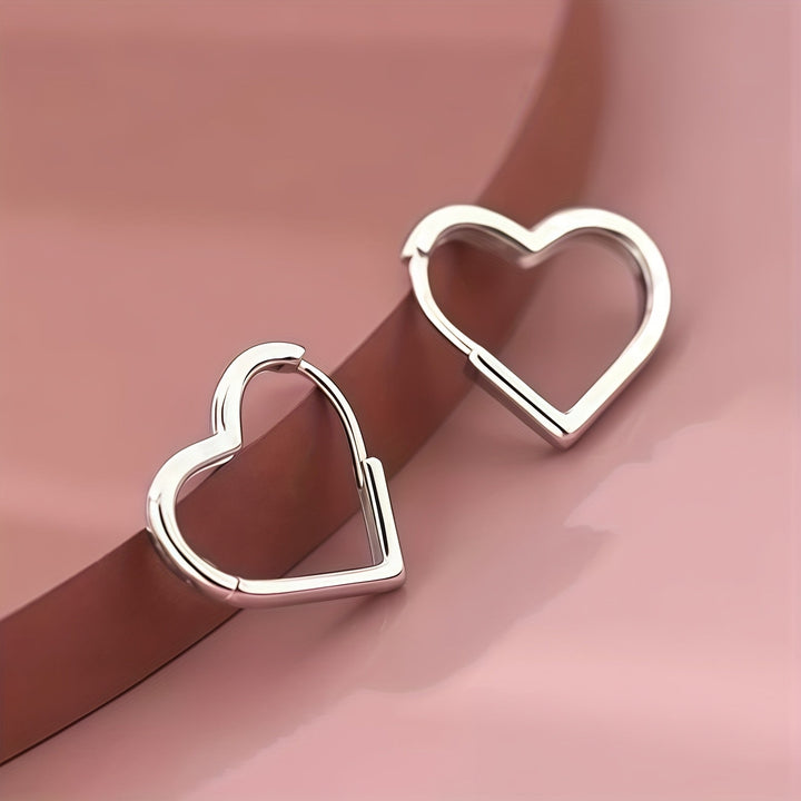 Boucles d'oreilles en cœur en acier inoxydable doré