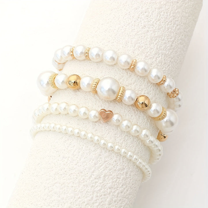 Ensemble de bracelets raffinés en forme de cœur ornés de perles