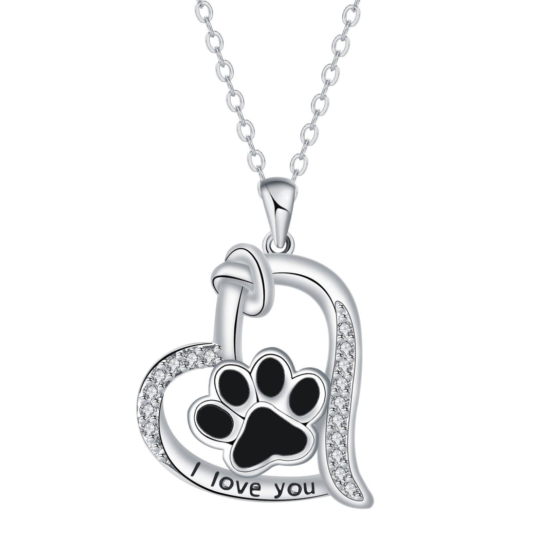 Collier avec Pendentif en Forme d'Empreinte de Patte