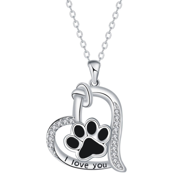 Collier avec Pendentif en Forme d'Empreinte de Patte