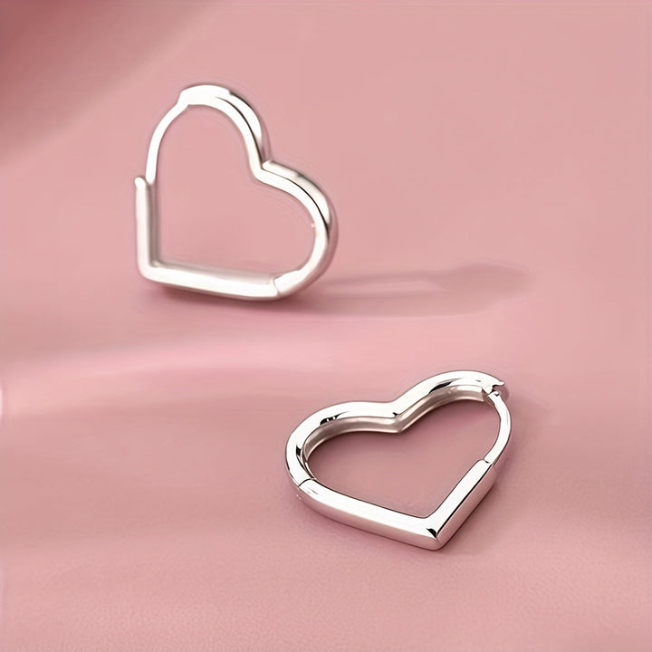 Boucles d'oreilles en cœur en acier inoxydable doré