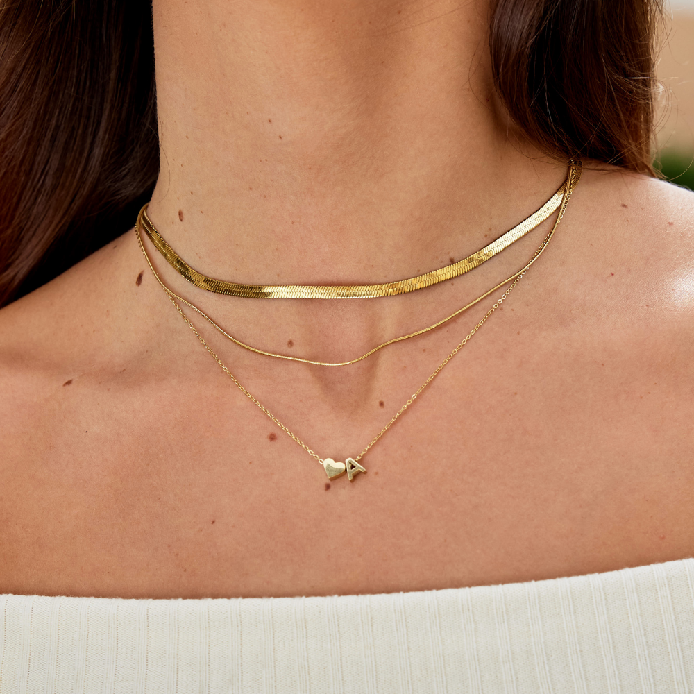 Collier Personnalisé Initiale et Cœur