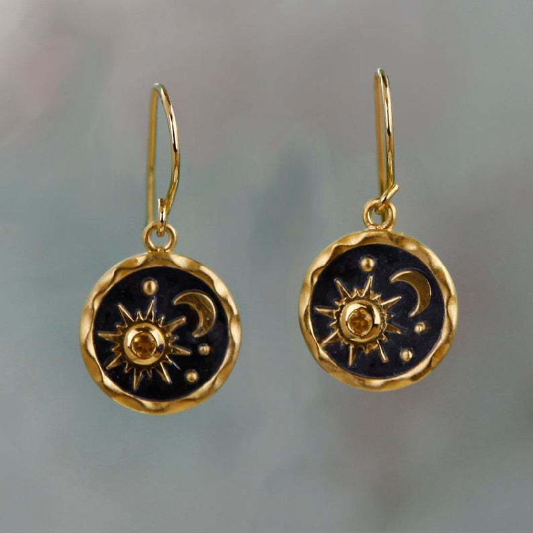 Boucles d'oreilles Boho Étoiles et Lune