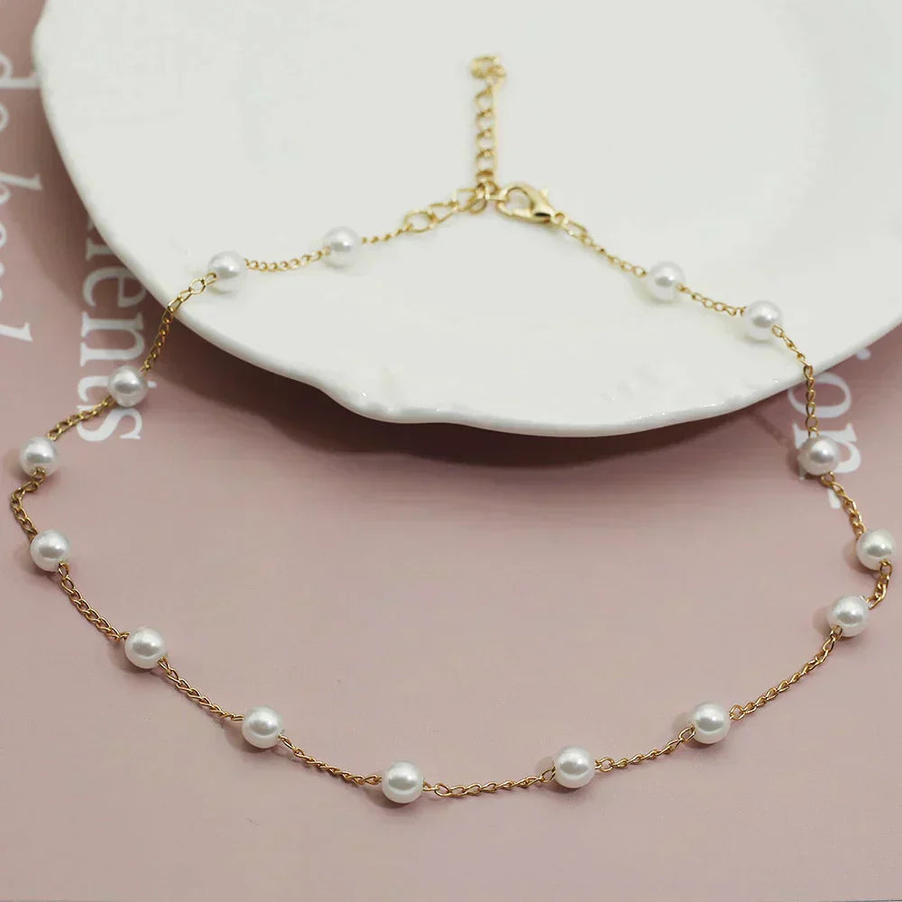 Collier en Perles Dorées
