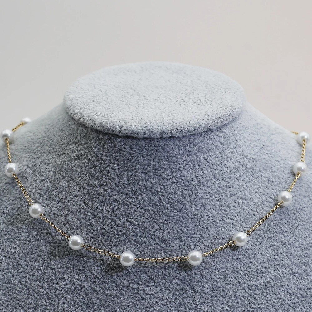 Collier en Perles Dorées