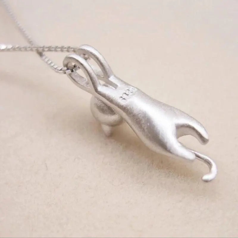 Collier amusant avec pendentifs en argent 925