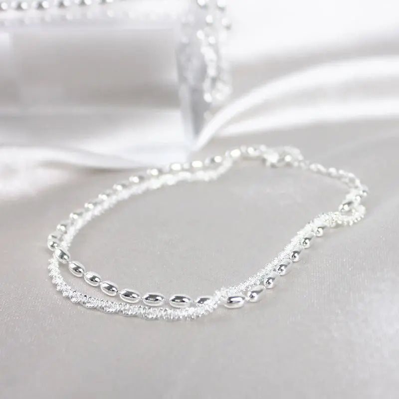 Set de bracelets raffinés en argent ornés de zirconium