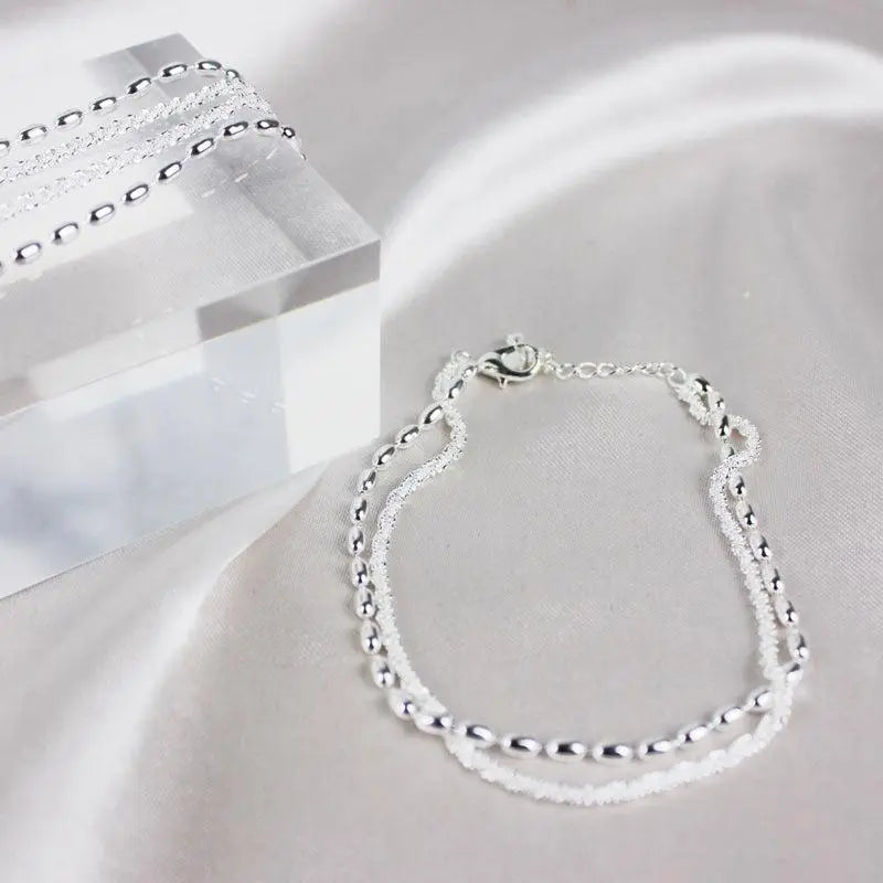Set de bracelets raffinés en argent ornés de zirconium