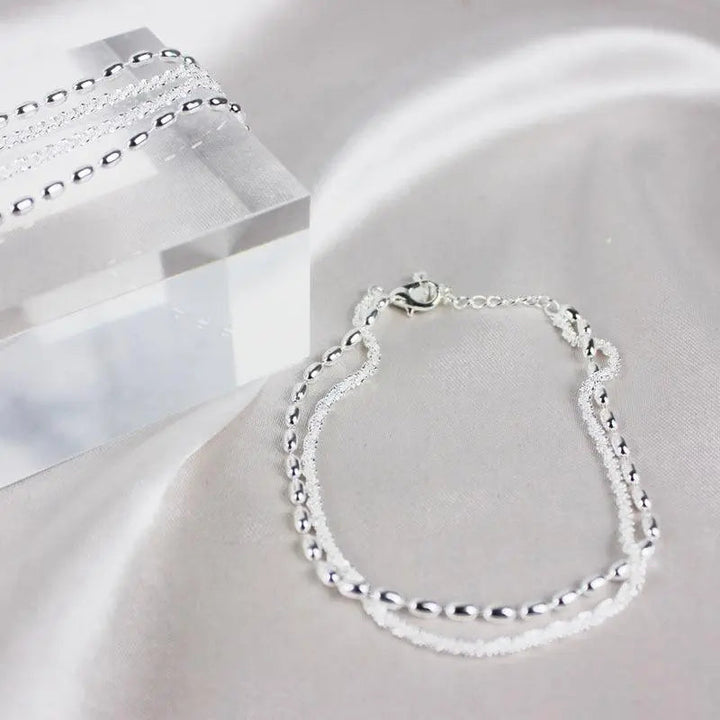 Set de bracelets raffinés en argent ornés de zirconium