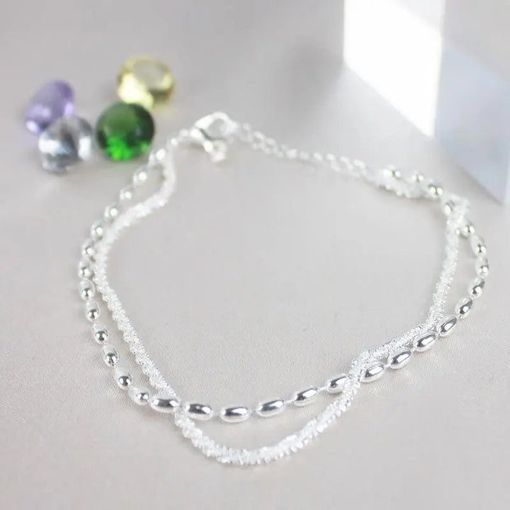 Set de bracelets raffinés en argent ornés de zirconium