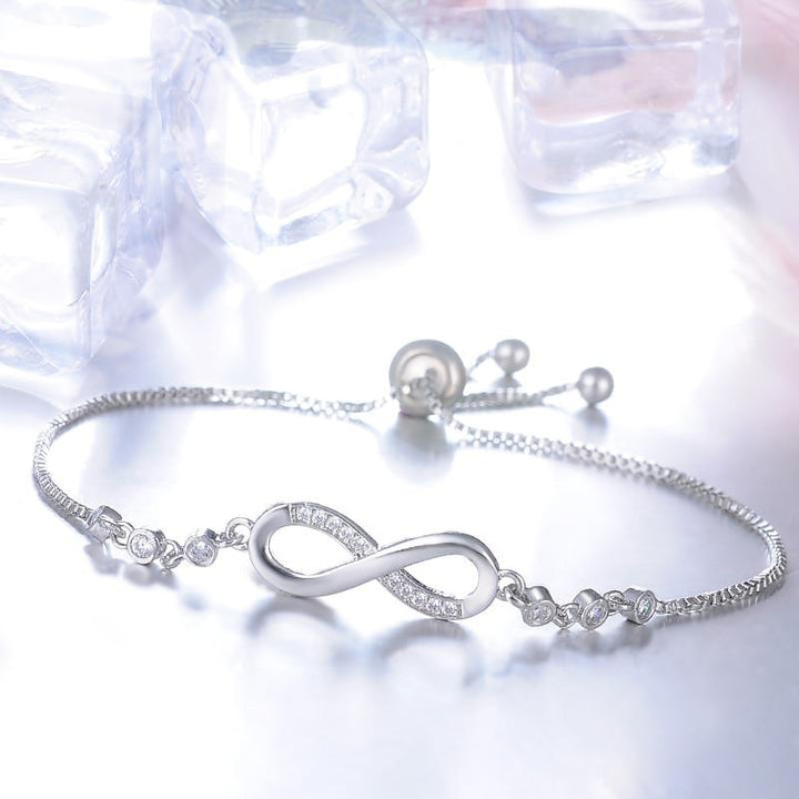 Bracelet chic en or rose ajustable en motif infini