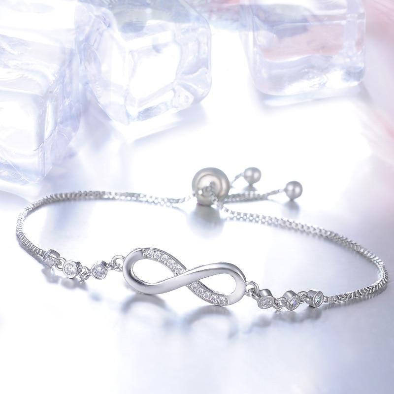 Bracelet chic en or rose ajustable en motif infini