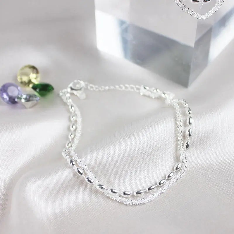 Set de bracelets raffinés en argent ornés de zirconium