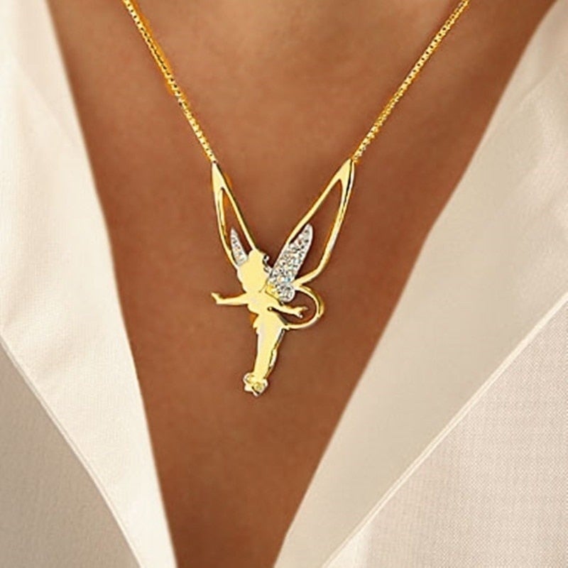 Collier en or avec pendentif fée