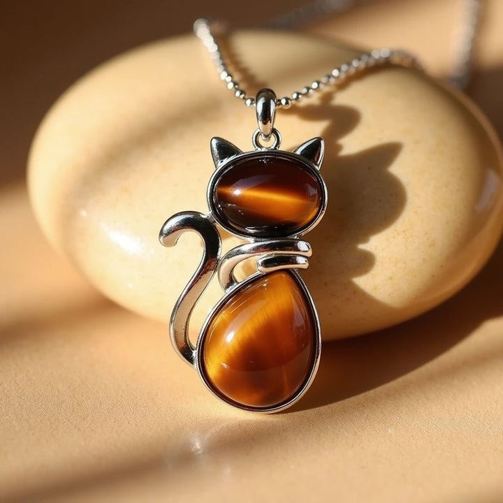 Collier orné d'un pendentif en pierre naturelle