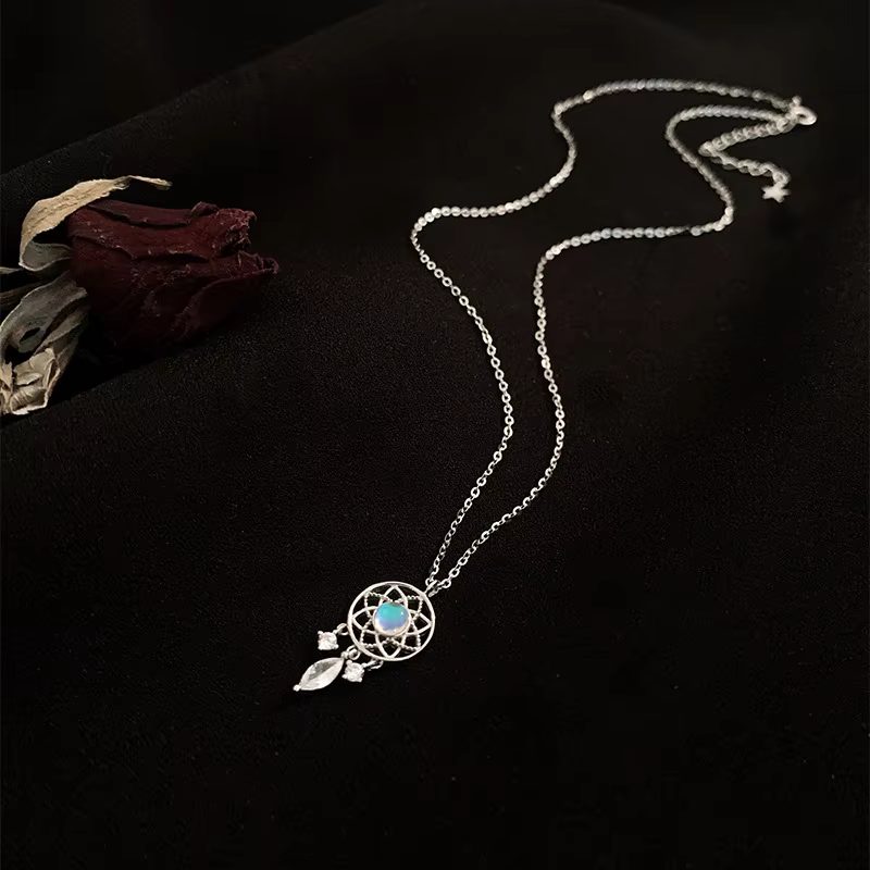 Pendentif Attrape-rêves en Pierre de Lune