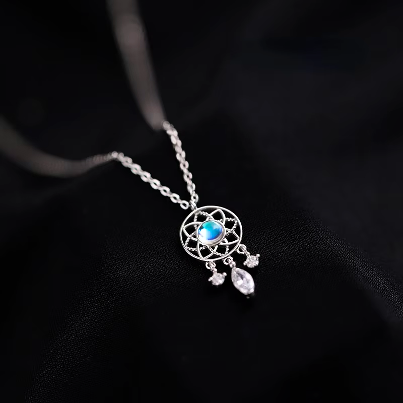 Pendentif Attrape-rêves en Pierre de Lune
