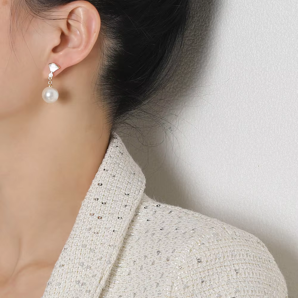 Élégantes Boucles d'Oreilles en Argent avec Perles