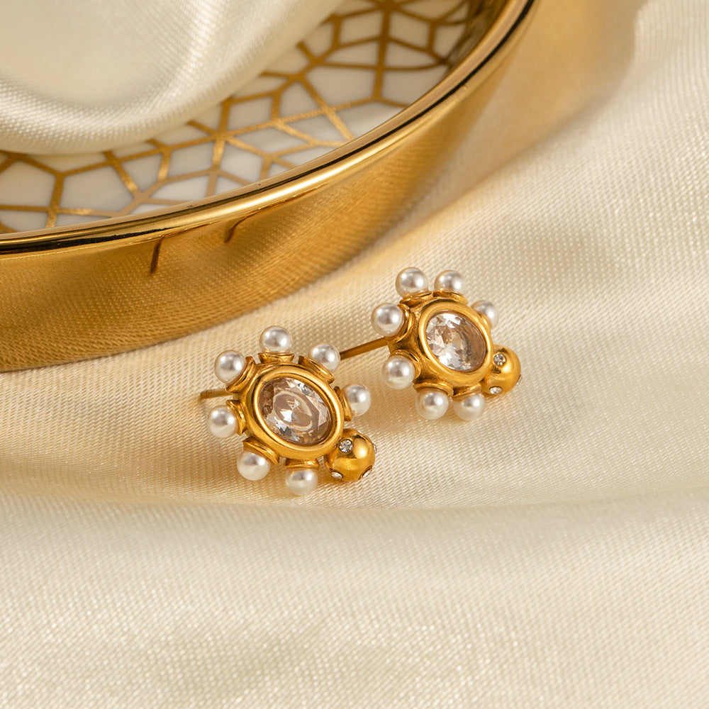 Élégantes Boucles d'Oreilles en Or avec Perles