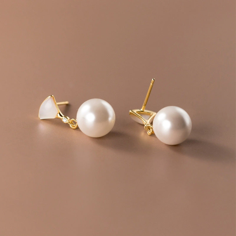 Élégantes Boucles d'Oreilles en Argent avec Perle