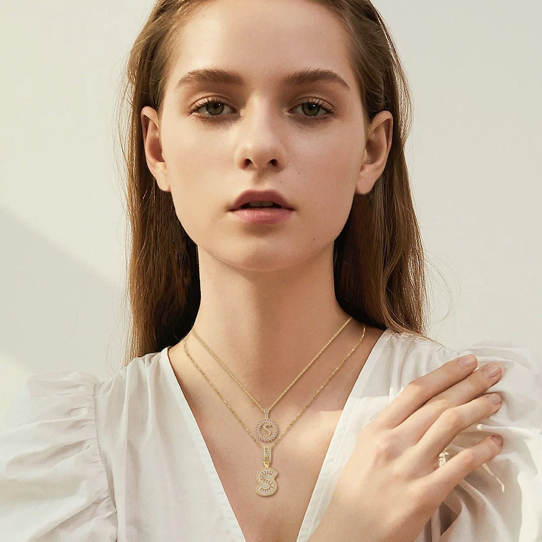 Ensemble de Bijoux en Moissanite avec Initiales