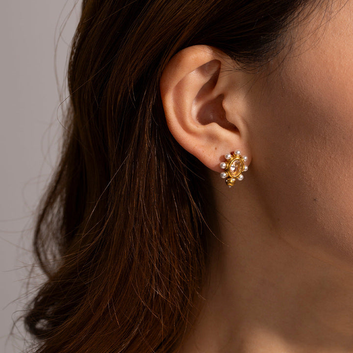 Élégantes Boucles d'Oreilles en Or avec Perles