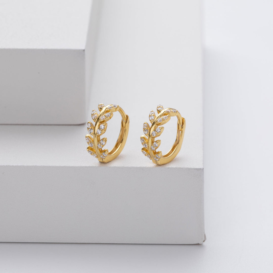 Boucles d'oreilles en argent en design de feuille