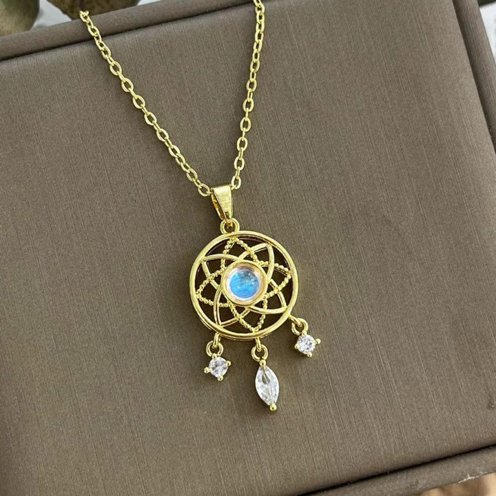 Pendentif Attrape-rêves en Pierre de Lune