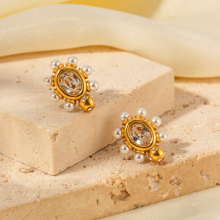 Élégantes Boucles d'Oreilles en Or avec Perles