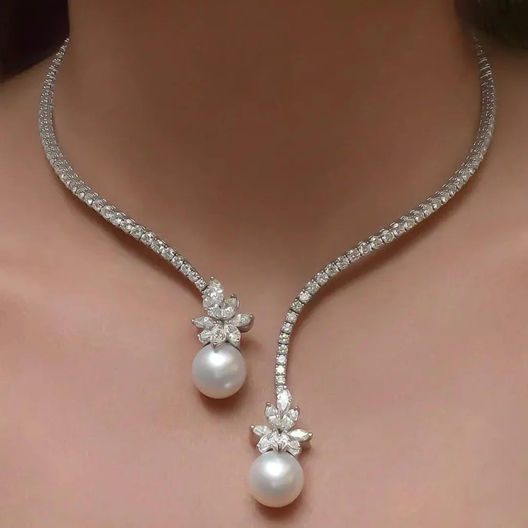 Collier raffiné et éclatant en perles d'argent sterling