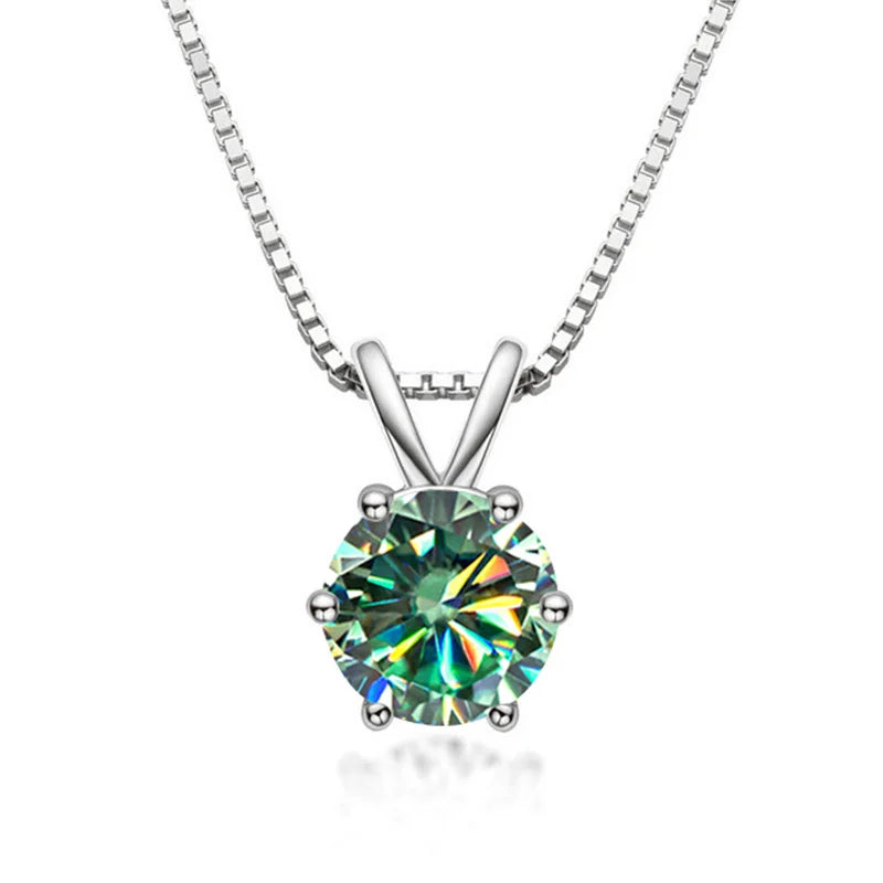 Collier Élégant en Moissanite avec Pendentif Solitaire