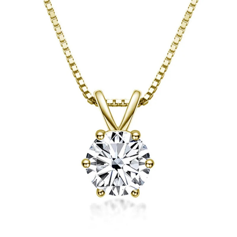 Collier Élégant en Moissanite avec Pendentif Solitaire