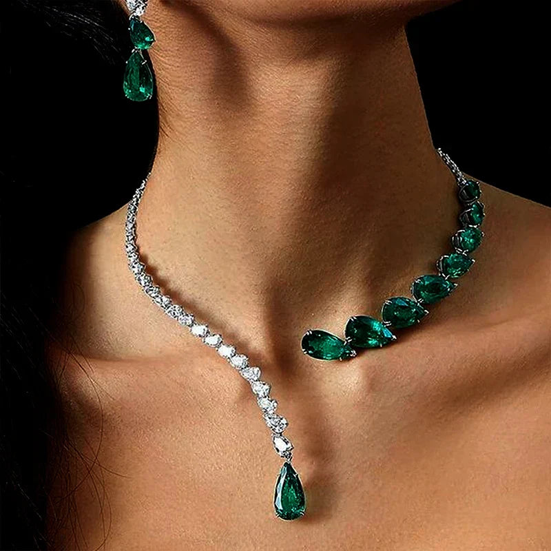 Collier Pendentif en Cristal Vert