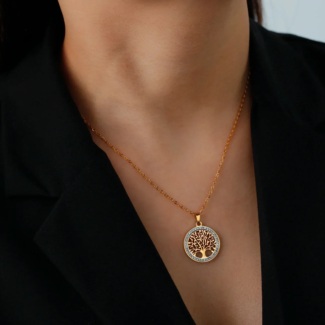 Pendentif rond lumineux Arbre de Vie