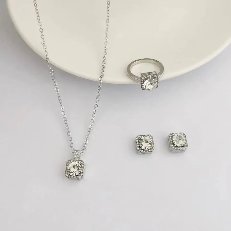 Luxe Ensemble de Bijoux en Forme de Cube
