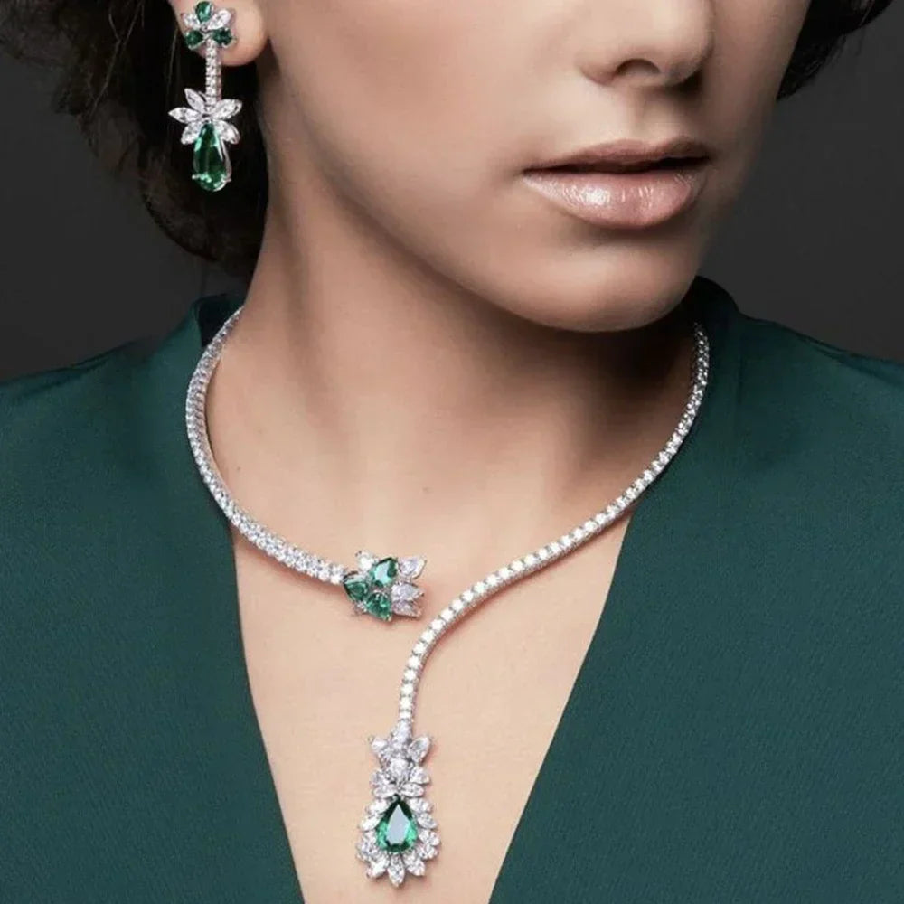 Collier Vintage Émeraude Éclatante