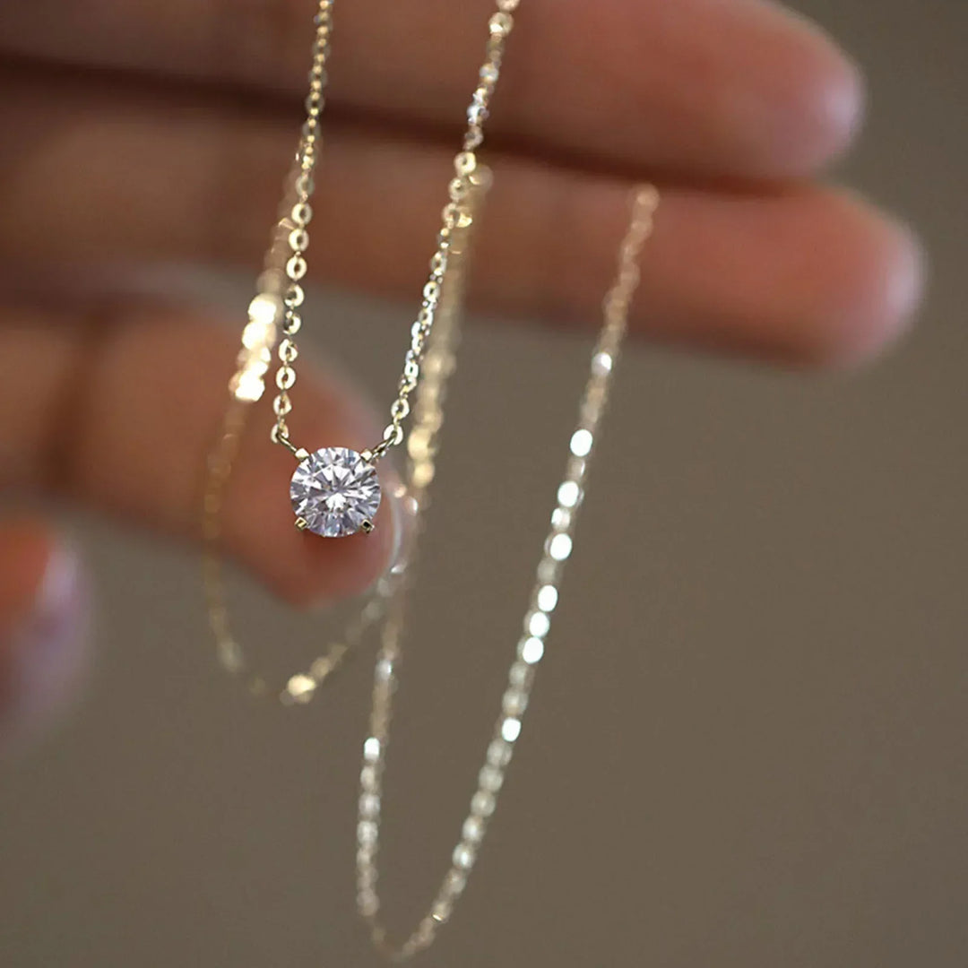 Collier en Plaqué Or Orné de Zircons